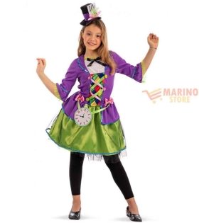 Costume Cappellaio Matto Bambina 10-11 Anni in Busta – Perfetto per Carnevale e Feste a Tema Alice nel Paese delle Meraviglie