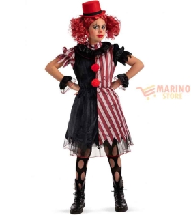 Costume Clown Horror 8-9 Anni in Busta con Gancio – Perfetto per Halloween e Feste a Tema