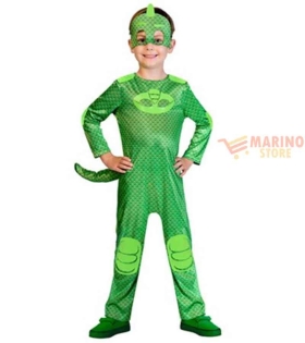 Costume PJ Mask Gekko 2-3 Anni - Travestimento Supereroe per Bambino Perfetto per Carnevale e Feste a Tema