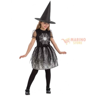 Costume Streghetta Ragno Bambina 8-9 Anni – Perfetto per Halloween e Travestimenti