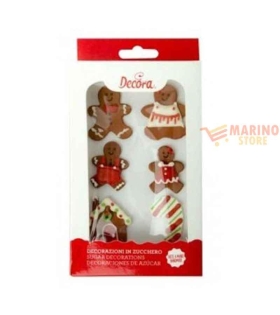 Decorazioni di zucchero gingerbread 6 pz