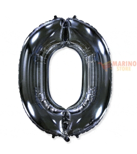 Palloncino Nero Mega numerone 0 in mylar da 101 cm - 40