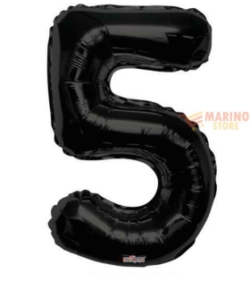 Palloncino Nero Mega numerone 5 in mylar da 101 cm - 40