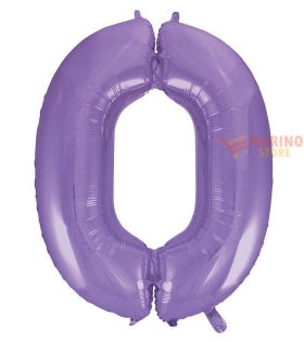 Palloncino Satin Velevet Lilac Mega numerone 0 in mylar da 101 cm - 1 pz