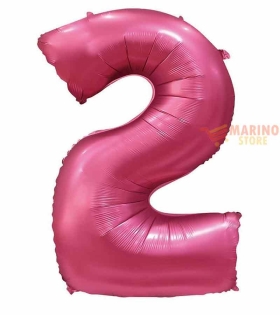 Palloncino Satin Velvet Pomogranate Mega numerone 2 in mylar da 101 cm - 40