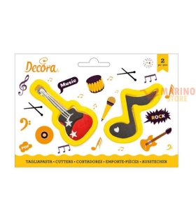 Tagliapasta nota e chitarra in plastica set 2 pezzi