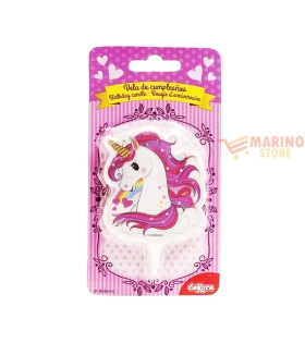 Unicorno candelina 2D  1Pz