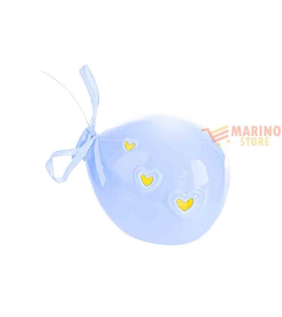 Immagine 0 di Bomboniera Palloncino in porcellana Celeste con led 7 x 8 x h 6 cm