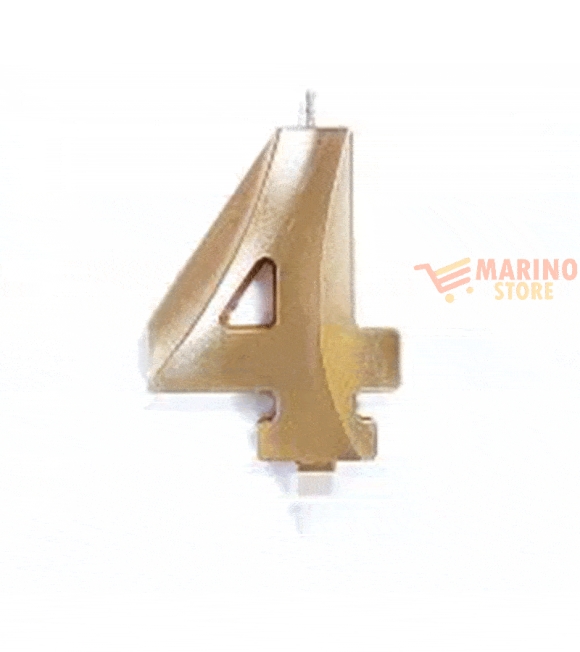 Immagine 0 di Candeline luxury cm 10 oro chrome numero 4