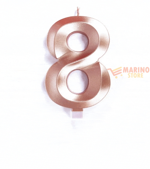 Immagine 0 di Candeline luxury cm 10 rosa gold chrome num 8