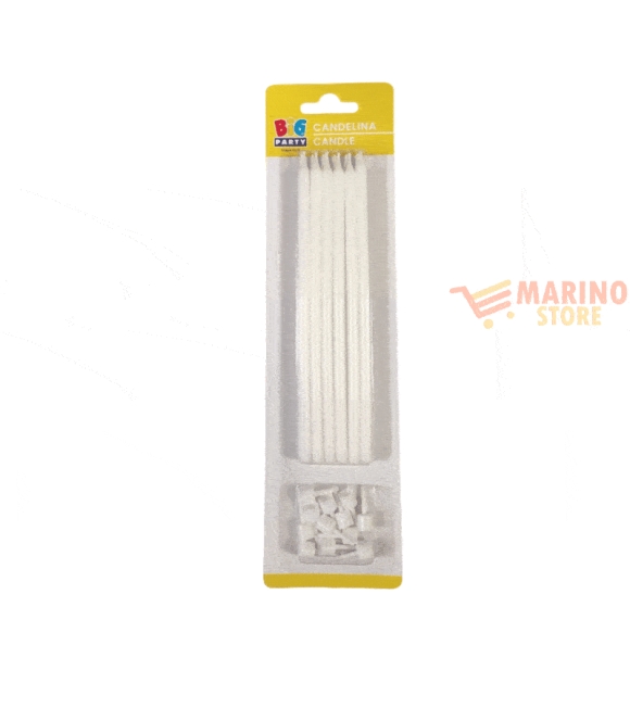 Immagine 0 di Candeline matita bianco 12 pz 15 cm