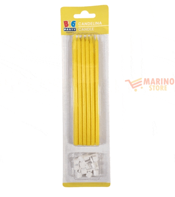 Immagine 0 di Candeline matita giallo 12 pz 15 cm