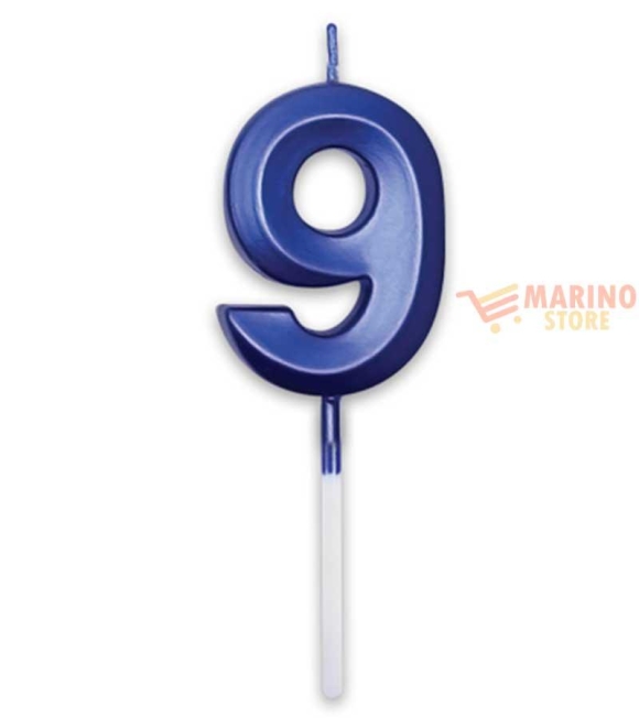 Immagine 0 di Candeline prestige metal 9 cm numero 1 blu