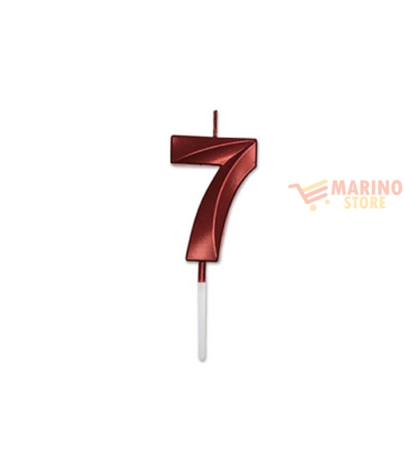 Immagine 0 di Candeline prestige metal 9 cm numero 7 rosso