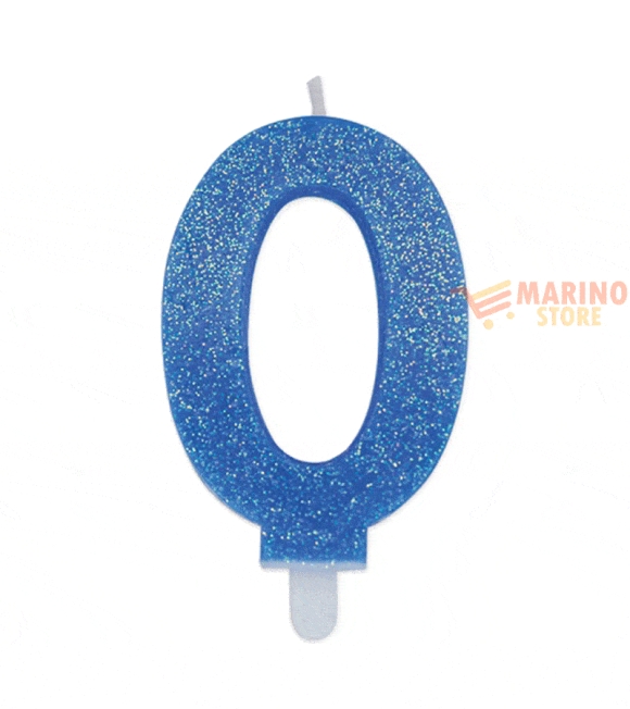 Immagine 0 di Candeline sweety 9 cm numero 0 glitter celeste