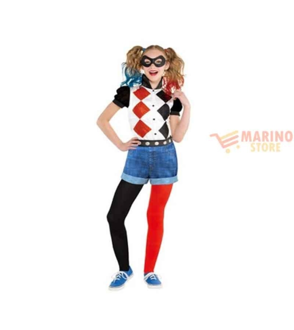 Immagine 0 di Costume Bambina Harley Quinn 8-10 Anni – Perfetto per Carnevale, Halloween e Feste a Tema Supereroi