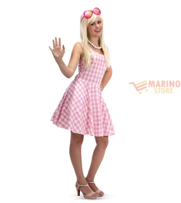 Immagine 1 di Costume Bambola Barbie Donna L 46/48 - Travestimento Completo in Busta con Gancio - Perfetto per Carnevale e Feste a Tema