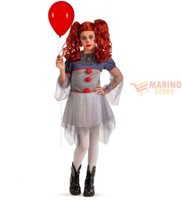 Immagine 0 di Costume Clown Horror Ragazza 10-13 Anni – Perfetto per Halloween e Feste a Tema Paura