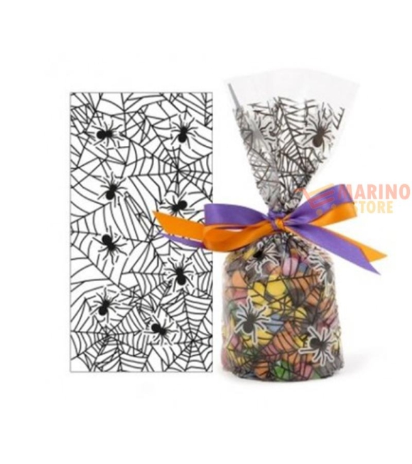 Immagine 0 di Halloween pz.20 sacchetti 12,5+3 x 24 cm spider