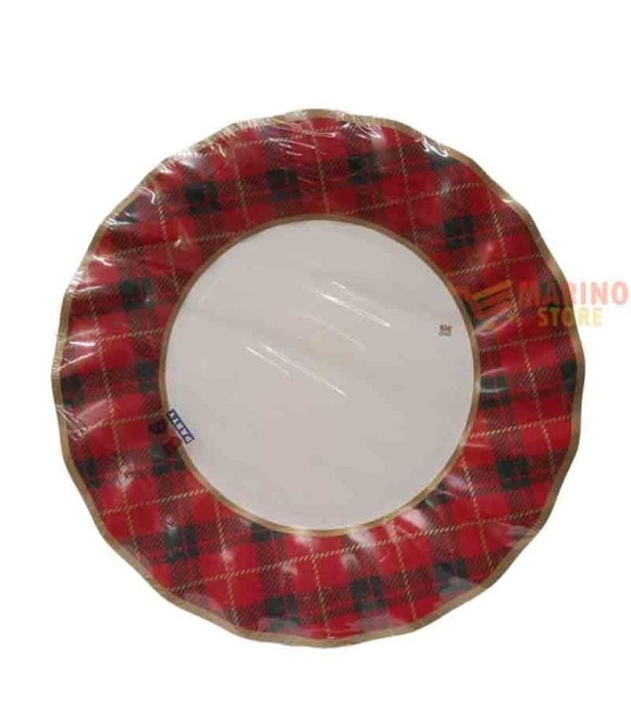 Immagine 0 di Natale Tartan piatti 25 cm - 8 pz