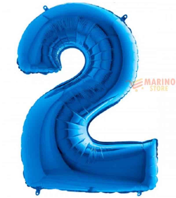 Immagine 0 di Palloncino Blu Mega numerone 2 in mylar da 101 cm - 1 pz