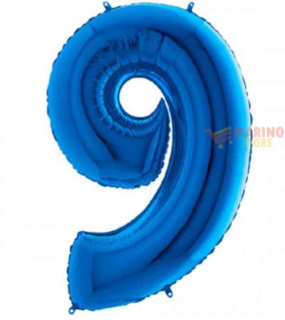 Immagine 0 di Palloncino Blu Mega numerone 9 in mylar da 101 cm - 1 pz