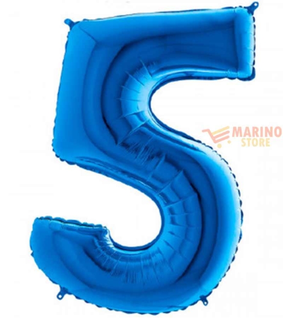 Immagine 0 di Palloncino Blu Mini numero 5 in mylar da 35 cm