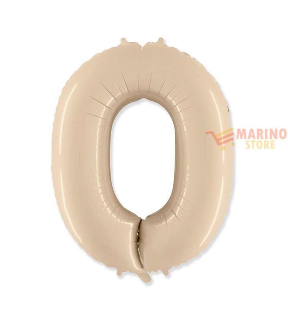 Immagine 0 di Palloncino Crema Mega numerone 0 in mylar da 101 cm - 40