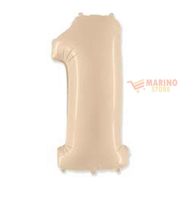 Immagine 0 di Palloncino Crema Mega numerone 1 in mylar da 101 cm - 40