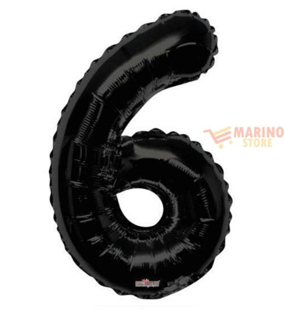 Immagine 0 di Palloncino Nero Mega numerone 6 in mylar da 101 cm - 40