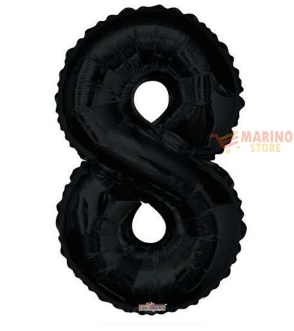 Immagine 0 di Palloncino Nero Mega numerone 8 in mylar da 101 cm - 40