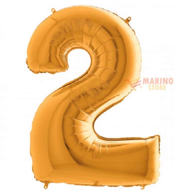 Immagine 0 di Palloncino Oro Mega numerone 2 in mylar da 101 cm - 40