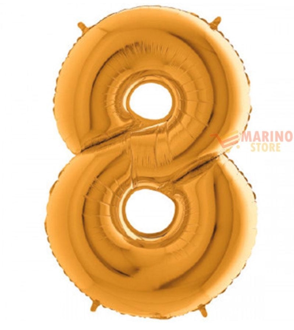 Immagine 0 di Palloncino Oro numero 8 in mylar da 35 cm