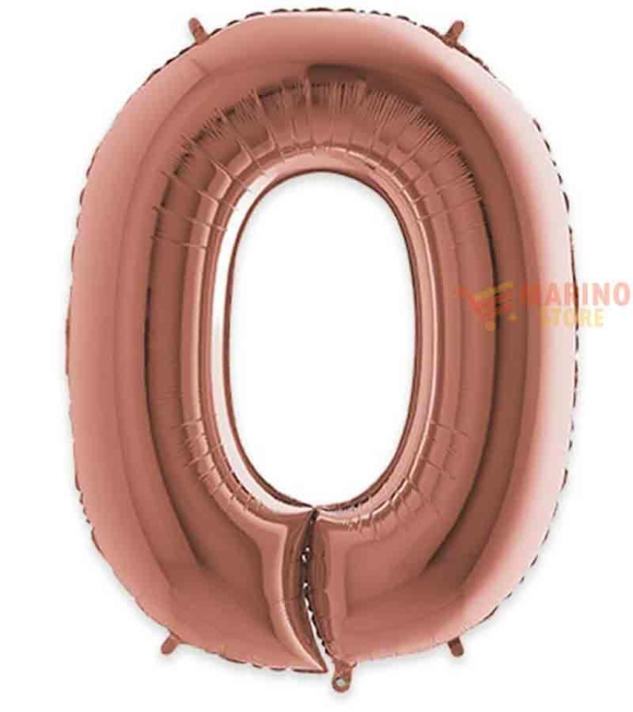 Immagine 0 di Palloncino Rosa Gold Mega numerone 0 in mylar da 101 cm - 1 pz