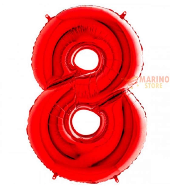 Immagine 0 di Palloncino Rosso Mini numero 8 in mylar da 35 cm