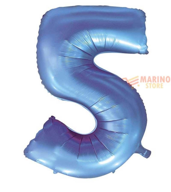 Immagine 0 di Palloncino Satin Velevet Periwinkle (tonalità di blu) Mega numerone 5  in mylar da 101 cm - 1 pz