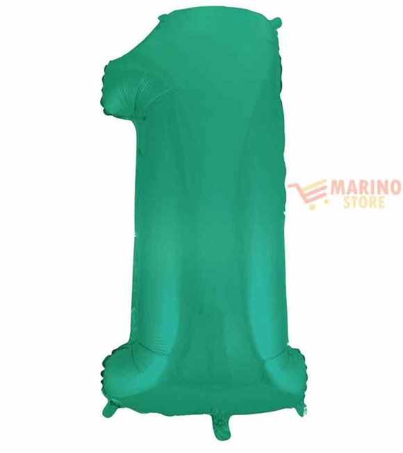 Immagine 0 di Palloncino Satin Velvet Acquamarine Mega numerone 1 in mylar da 101 cm - 40