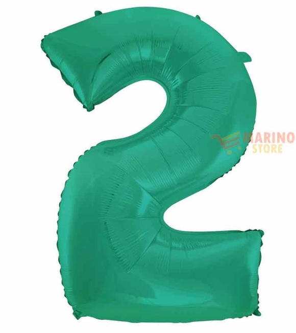 Immagine 0 di Palloncino Satin Velvet Acquamarine Mega numerone 2 in mylar da 101 cm - 40