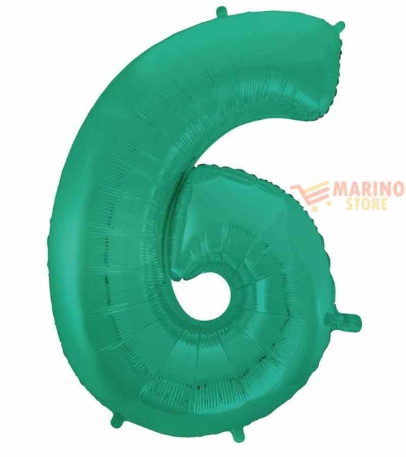 Immagine 0 di Palloncino Satin Velvet Acquamarine Mega numerone 6 in mylar da 101 cm - 40