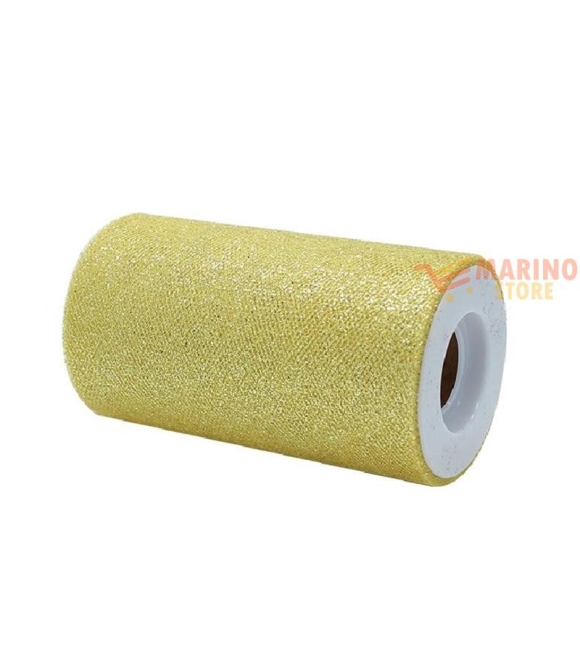 Immagine 0 di Rotolo Tulle Colore Oro con Glitter 25 x 12,5 m