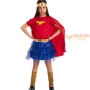 Costume Wonder 10-11 Anni in Busta con Gancio - Abito, Mantello, Cintura e Frontino da Super Girl