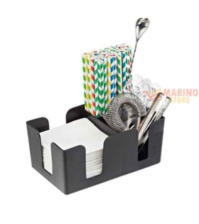 Bar organizer in plastica 15x22x10 cm 1 pz nero