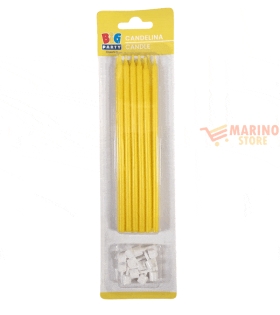 Candeline matita giallo 12 pz 15 cm