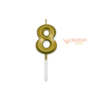 Candeline prestige metal 9 cm numero 8 oro