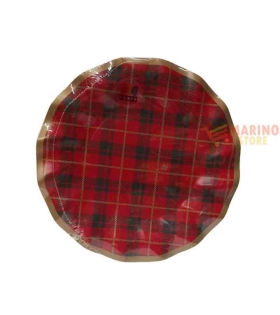 Natale Tartan piatti 20 cm - 8 pz