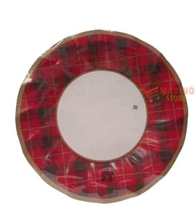 Natale Tartan piatti 24 cm -  pz