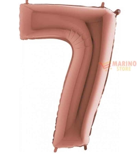 Palloncino Rosa Gold Mega numerone 7 in mylar da 101 cm - 1 p