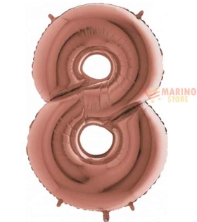 Palloncino Rosa Gold Mega numerone 8 in mylar da 101 cm - 1 p