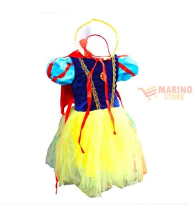 Vestito Principessa biancaneve 7-9 Anni con Veletta e Cerchietto